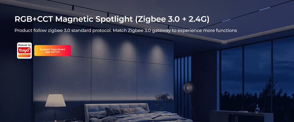 MS5-06B-ZR Zigbee 3.0 + 2.4G RGB+CCT LED Magnetic Spotlight